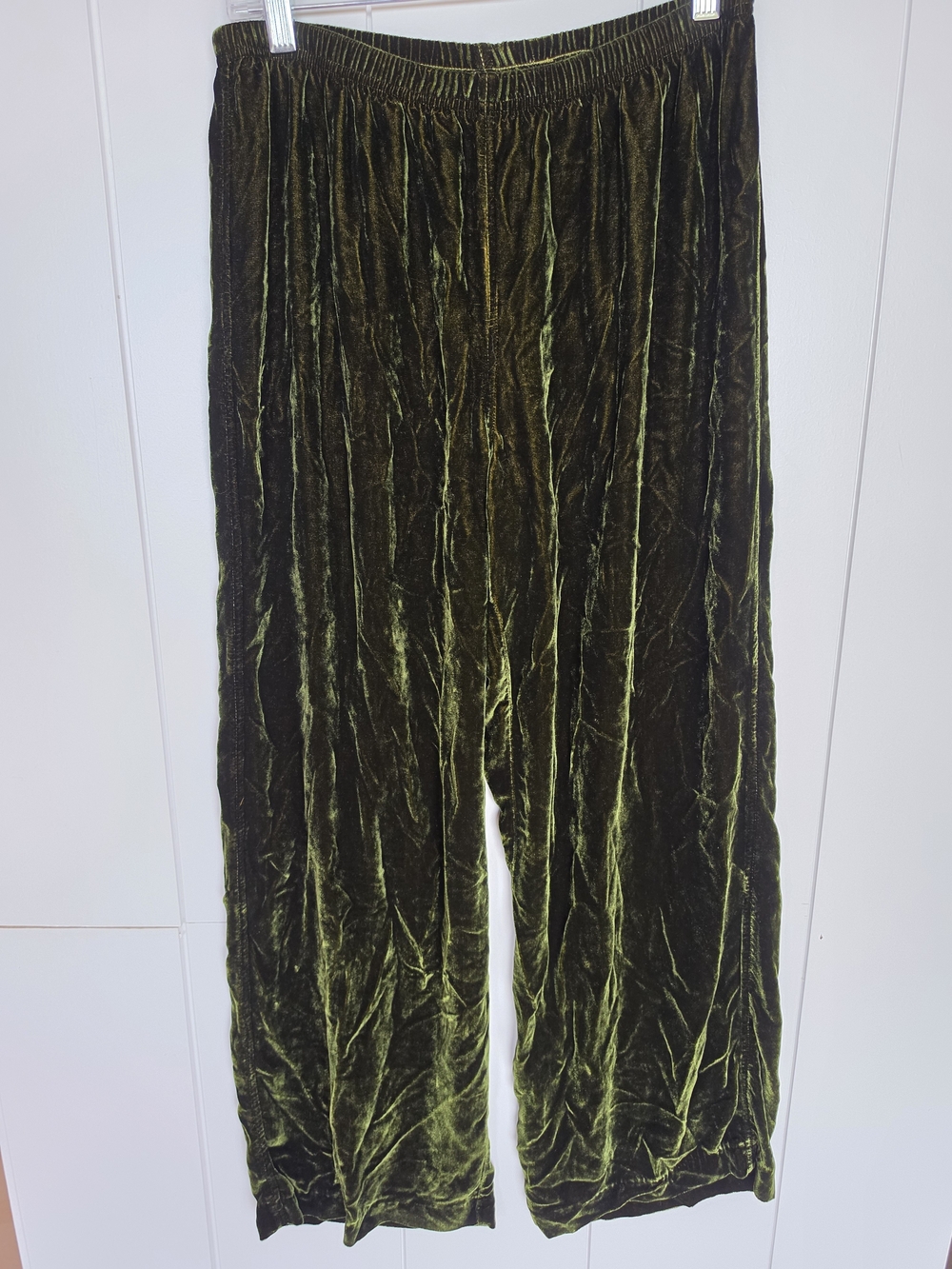 Vintage CMC Olive Green Velvet Elastic-Waist Pants